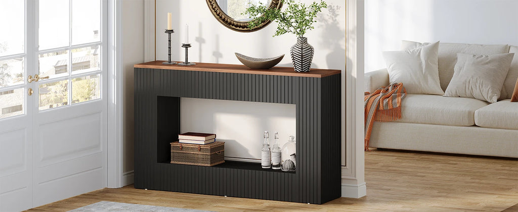 Tribesigns Console Table, 55-Inch Wood Entryway Table with Storage, Narrow Long Sofa Table Behind Couch Table for Living Room