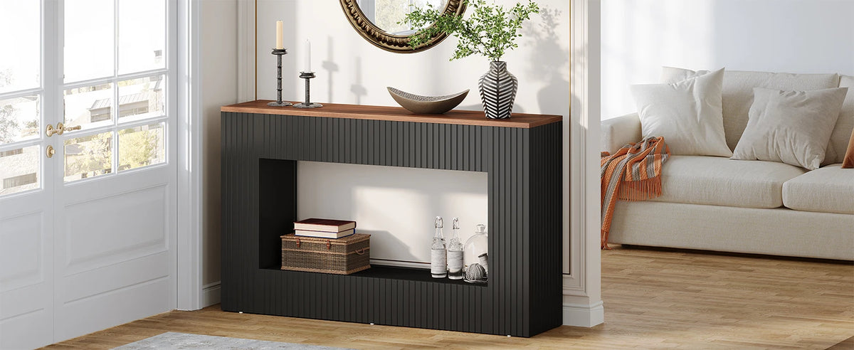 Tribesigns Console Table, 55-Inch Wood Entryway Table with Storage, Narrow Long Sofa Table Behind Couch Table for Living Room