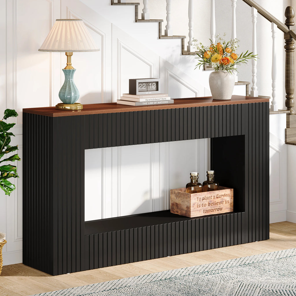 Tribesigns Console Table, 55-Inch Wood Entryway Table with Storage, Narrow Long Sofa Table Behind Couch Table for Living Room