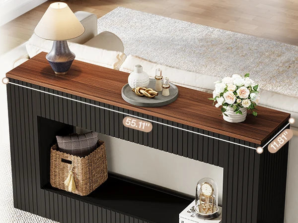 Tribesigns Console Table, 55-Inch Wood Entryway Table with Storage, Narrow Long Sofa Table Behind Couch Table for Living Room