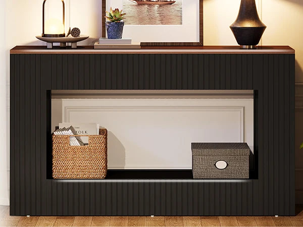 Tribesigns Console Table, 55-Inch Wood Entryway Table with Storage, Narrow Long Sofa Table Behind Couch Table for Living Room