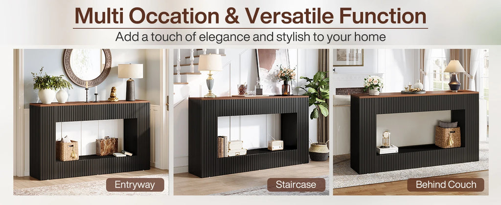 Tribesigns Console Table, 55-Inch Wood Entryway Table with Storage, Narrow Long Sofa Table Behind Couch Table for Living Room